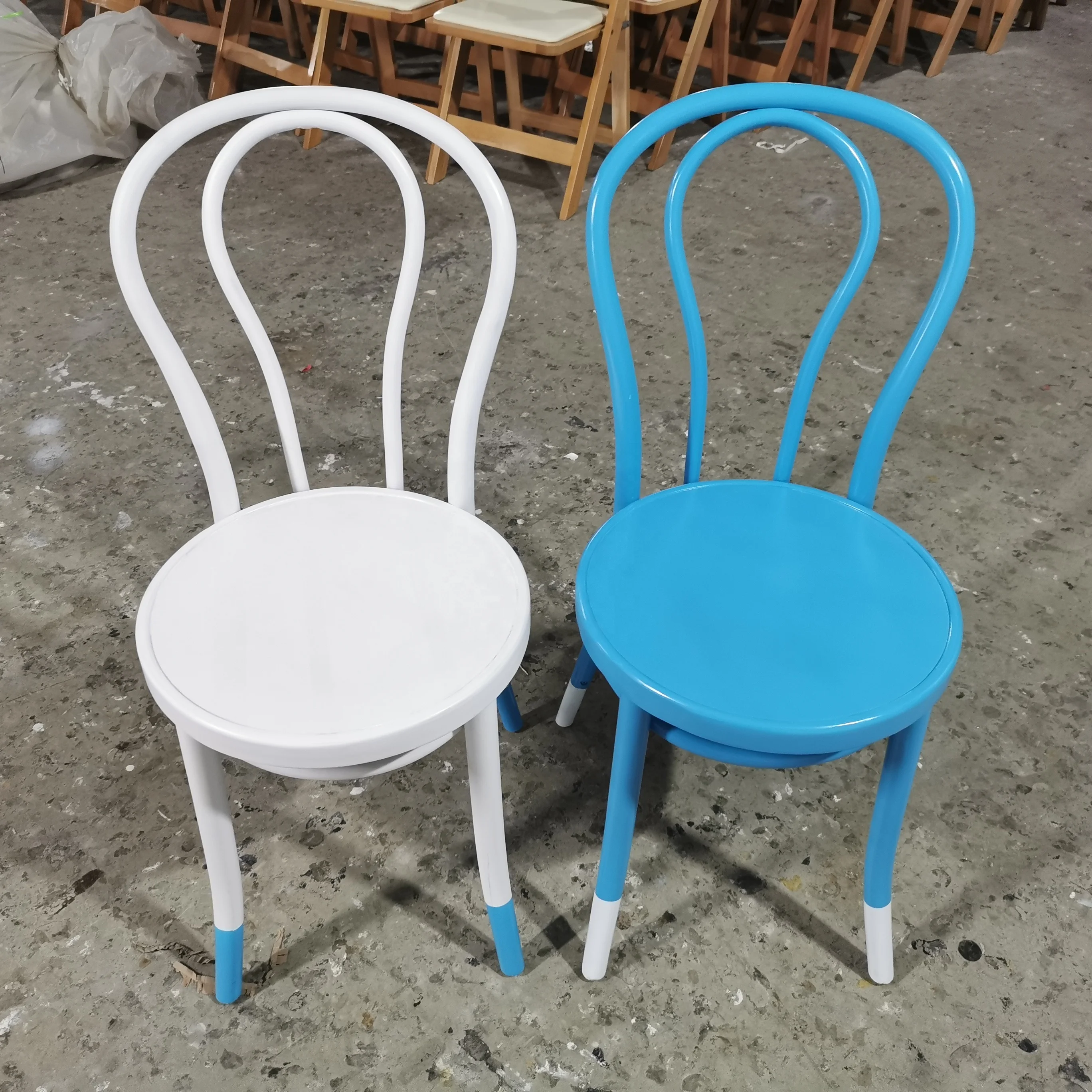  Современный модный стул из Bentwood Thonet деревянные бутиковые стулья белого и синего