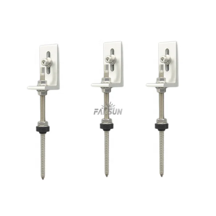 FarSun Solar Roof Metal Stainless Steel Double Thread Screw L Feet Solar Hanger Bolt
