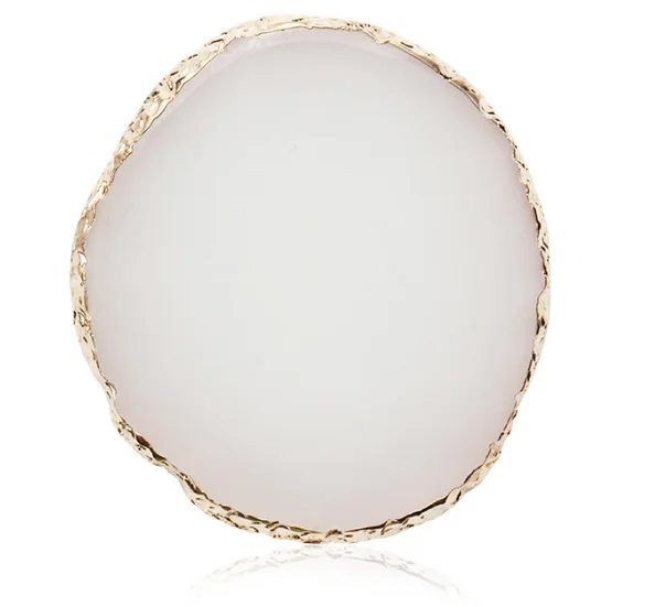 Gilded Edge Resin Nail Art Stone Nail Color Palette Acrylic Gel Polish Holder Nail Drawing Color Paint Dish