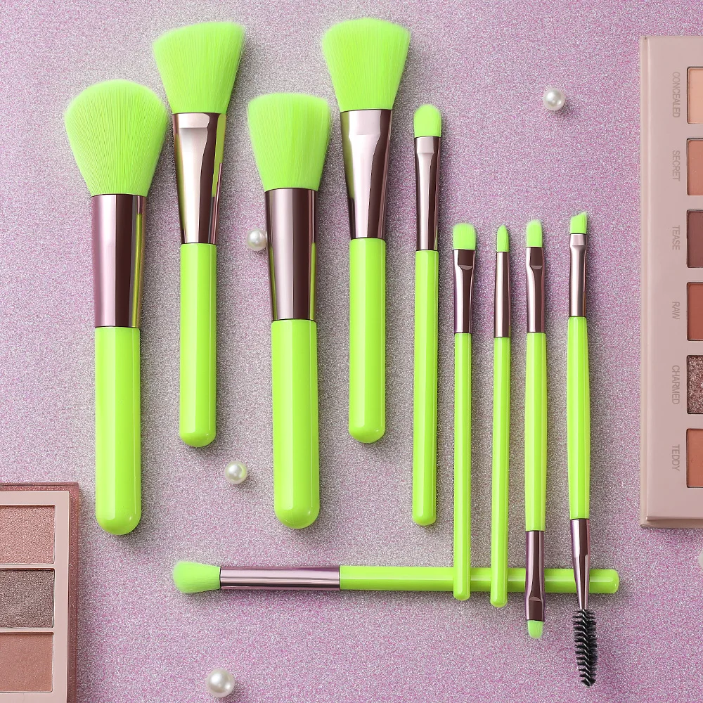 OEM ODM Makeup tools All in one Makeup Brush Fluorescent Color Makeup Brush Set Private Label