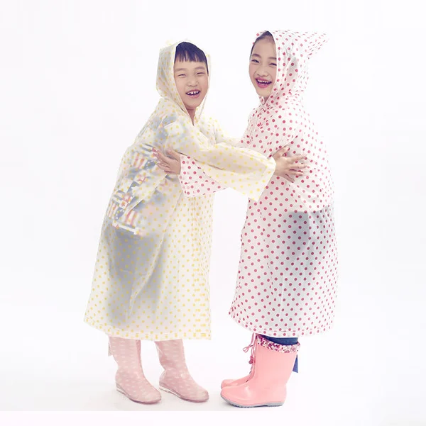 
Purple Beautiful Colors Premium Quality Colorful Non-Disposable EVA Rain Coats for Children with Hood and Drawstring 