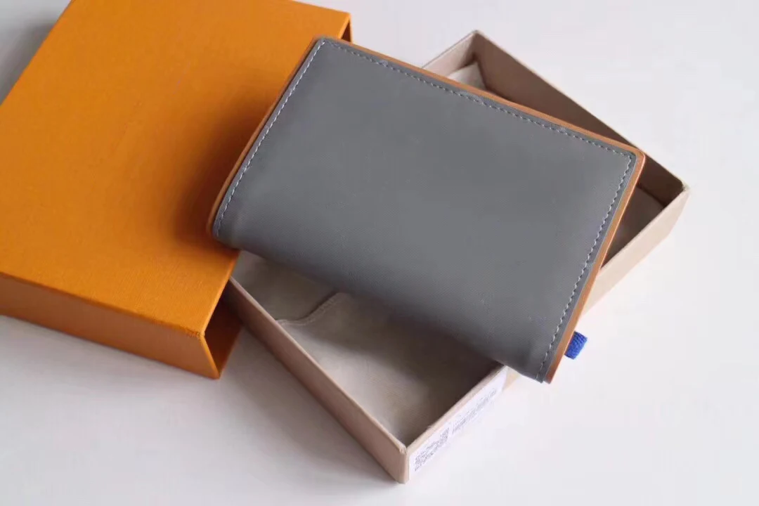 Factory Wholesale Retail Luxury Designer Unisex Grey Cash Cardholder Men Top Mirror Quality Wallet For Women