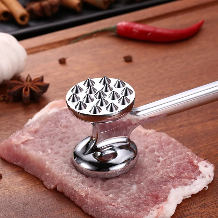 
Amazon Hot Selling Creative Kitchen Gadget Food Grade Durable Dual-Sided Stainless Steel Meat Tenderizer Hammer for Cooking 