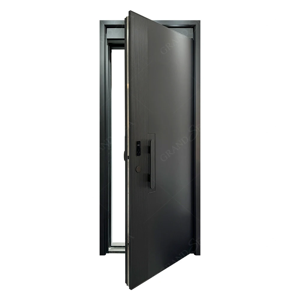 Hot Selling Aluminum Alloy Double Pivot Entrance Security Door External Aluminum Casement Swing Entry Door for Sale