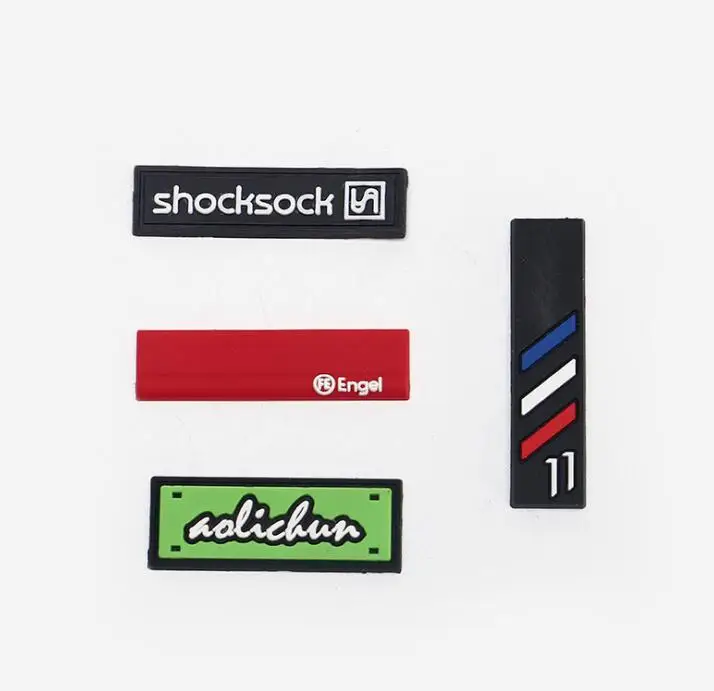 customized brand name labels Rubber badge embossed rubber heat transfer 3d bag labels heat seal labels