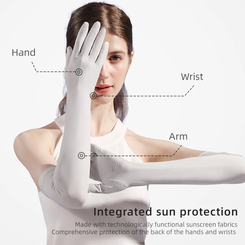 GOLOVEJOY XG49 Summer Ice Silk Half Fingers Gloves Women Breathable Fingerless Gloves Outdoor Driving Glove Sunscreen Mittens