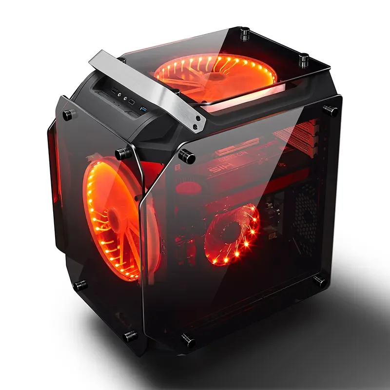 Herder Manufacturers Pc Case 4 Side Panel Tempered Glass Micro ATX Computer Case Glass Computer Case