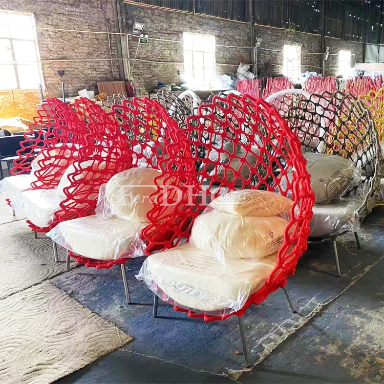 alibaba outdoor furniture hotel swimming pool garden chairs red eggshell leisure chair set