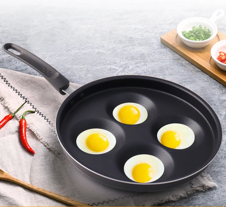 Four 4-Cups Non Stick Aluminium Alloy Fried Egg Cooker, 4 egg frying pan