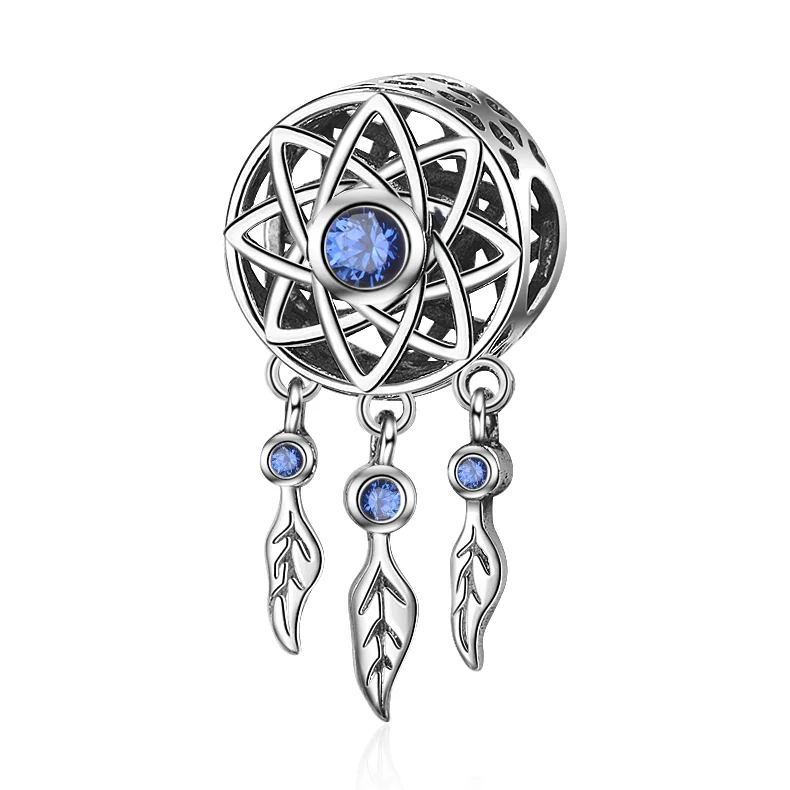 dangle style 925 sterling silver beads dream catcher charms for jewelry making