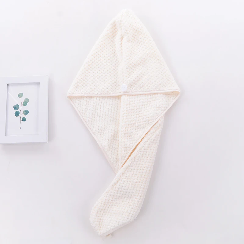 25*65cm  GSM280  85%polyester 15%polyamide super soft  coral fleece hair wraps