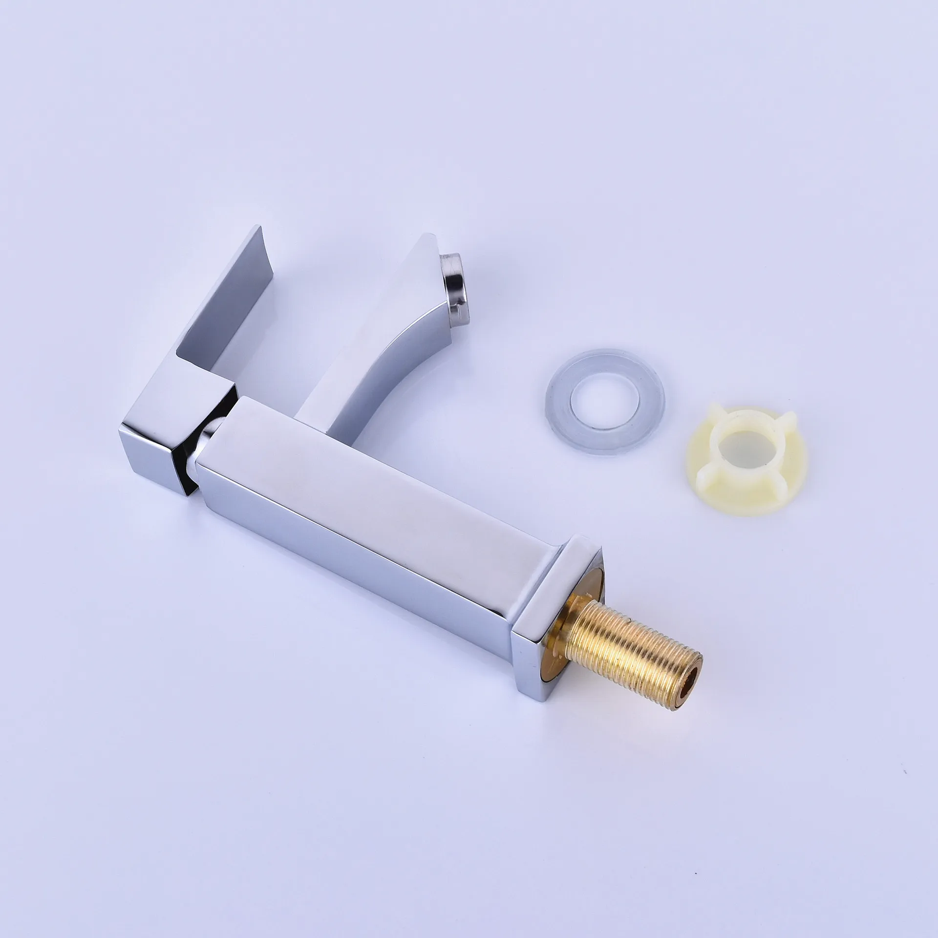 Factory Supplier Cheap Price Bathroom Sink Tap Chrome Single Lever Wash Face Single Cold Water Wash Hand Zinc Square Basin Tap