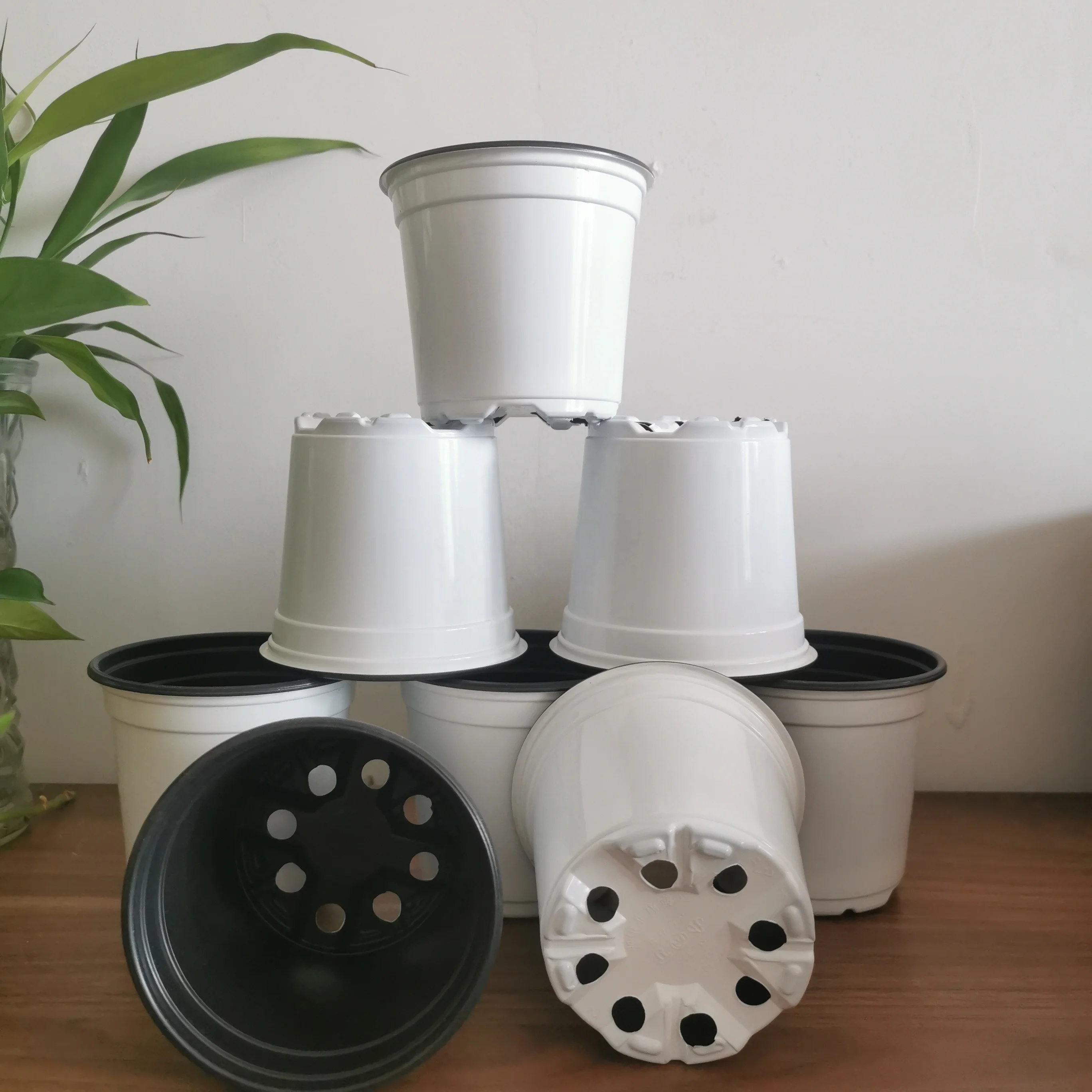 Rourke Flexible Plant Nursery Pots Seed Starting Pot Plastic Plant Container for Succulents Seedlings Transplant Garden Supplies