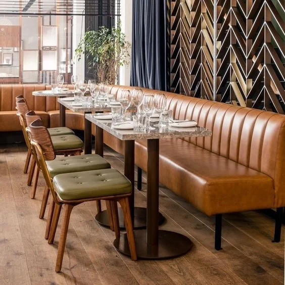 wholesale price commercial furniture fast food shop wood and leather restaurant chair dining chair with back