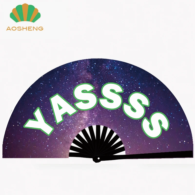 Chinese Customized printing portable bamboo hand held folding fan Kung Fu clack fan for party