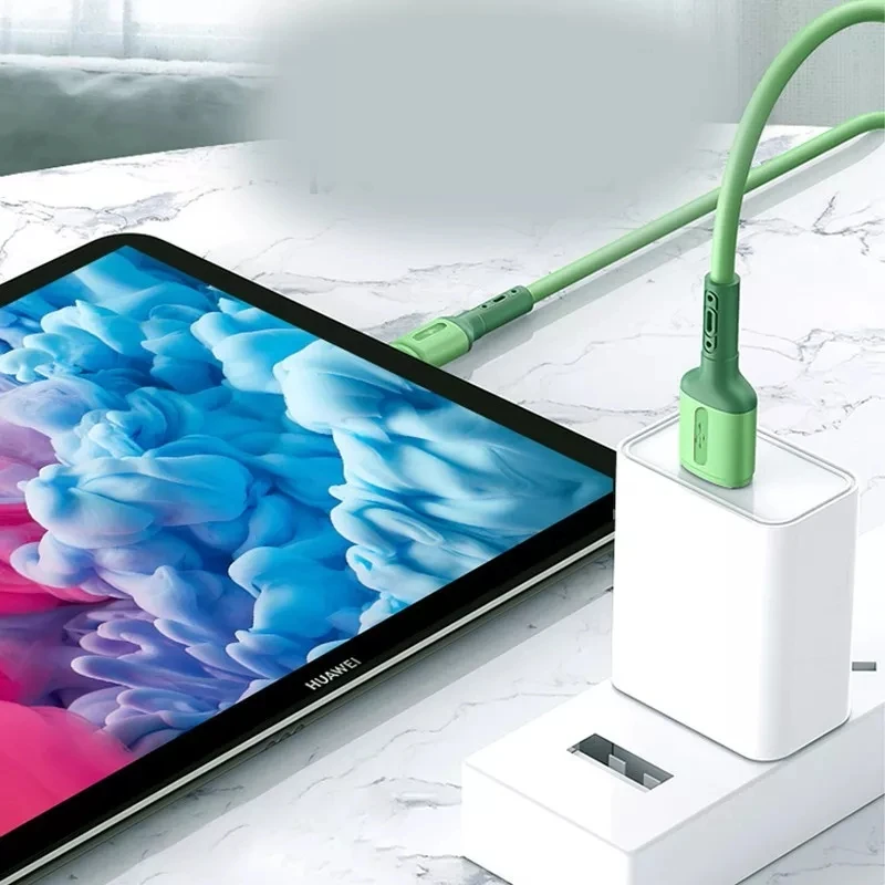 Wholesale Fast Charging Soft Liquid Silicon Material Data Cable Type C Mobile Phone Charger USB Cable for iPhone