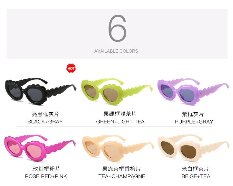 Retro Sexy Oval Sunglasses Women Men Luxury Brand Fashion Rose Pink Punk Flower Sun Glasses Ladies UV400 Shades