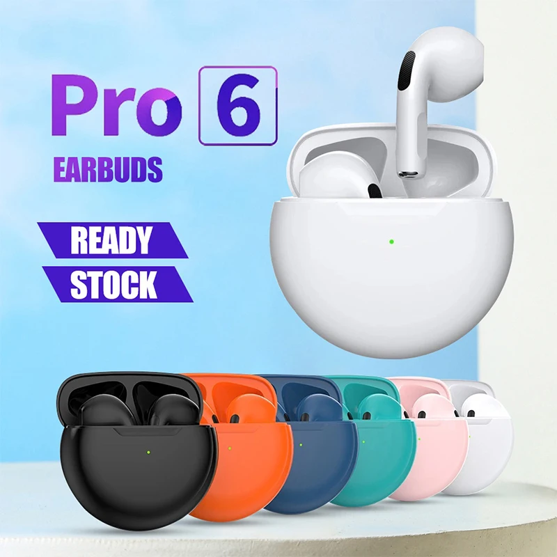 Air Pro 6 TWS Wireless Headphones with Mic Fone BT Earphones Sport Earbuds Pro6 J6 Headset for Apple iPhone Xiaomi Huawei