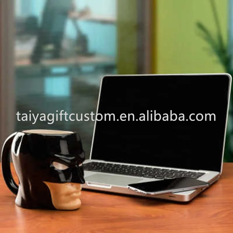 Wholesale 3D Batman-cutge Ceramic Cup Mug Cappuccino Coffee Cup Cartoon Mugs Reusable Tea Milk Ceramic Custom Logo Porcelain 24