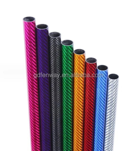 2024 Factory 3k colored carbon fiber tube connectors forged carbon fiber pipe tube 150mm twill carbon fiber speargun tubing