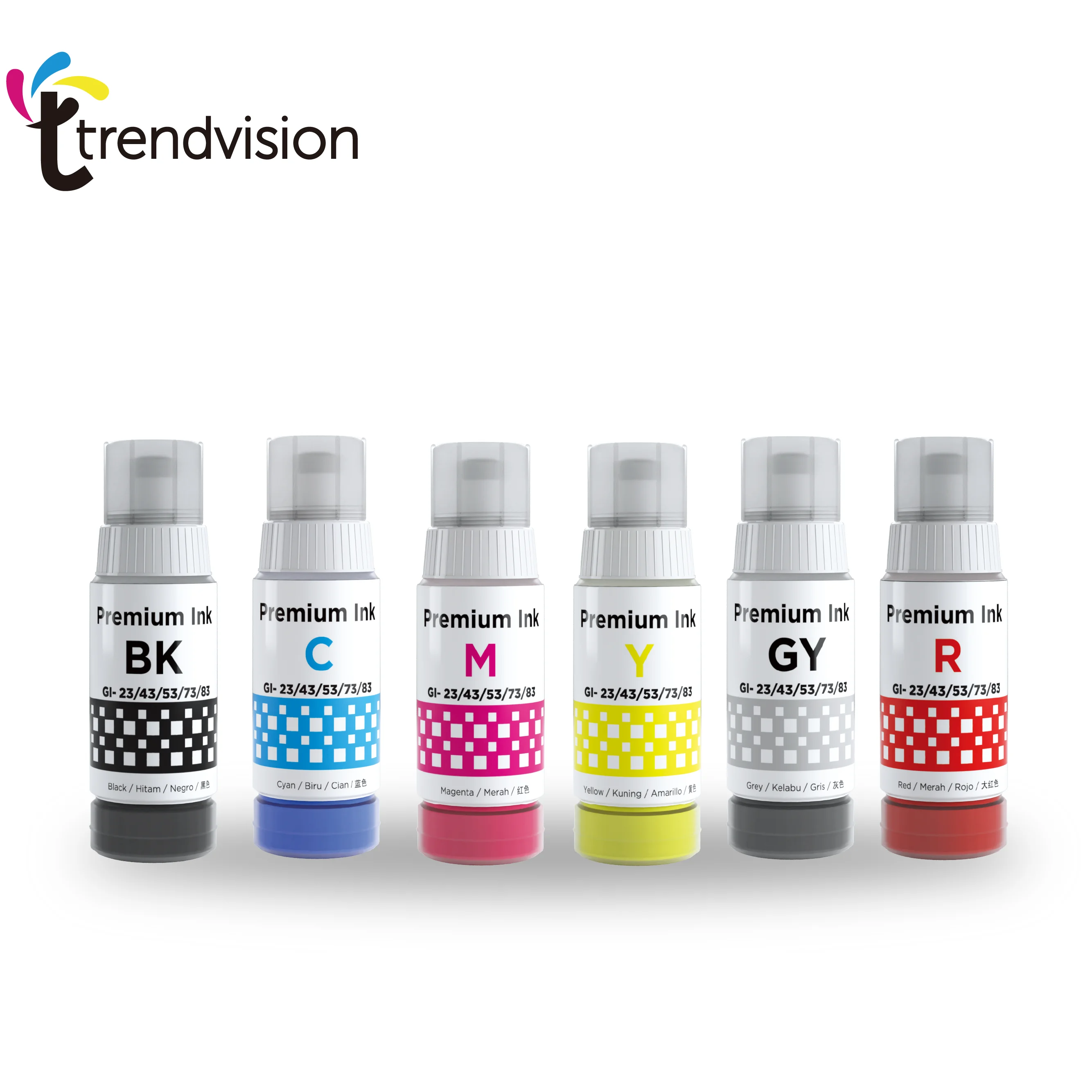 GI-23 GI-43  23 43 Trendvision Compatible Bottle Water Based Refil tinta for CN GI 6 series  ink