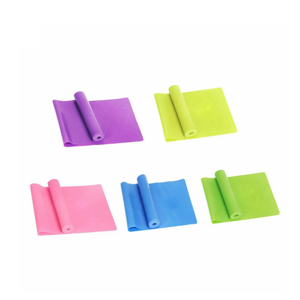 Flat Skin Friendly Stretch Bands 1.5m Long TPE Non-Latex Physical Therapy Bands With 4 Resistance Level