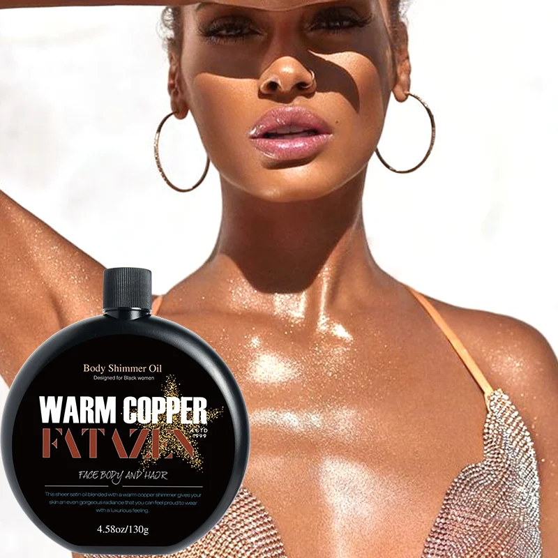 FATZEN Skin care products beautiful products lighting  Skin Glittering design for BLACK WOMEN  Body Shimmer Oil