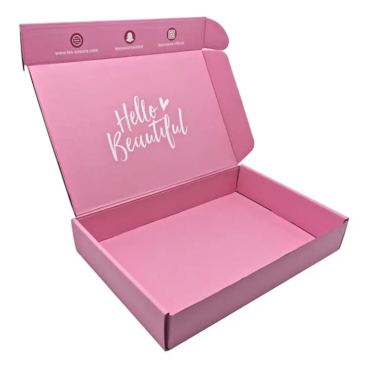 Shipping Boxes Shoes Box Corrugated Board Clothing Box Packaging Datang Custom Logo for Small Business Free Design Low MOQ Pink