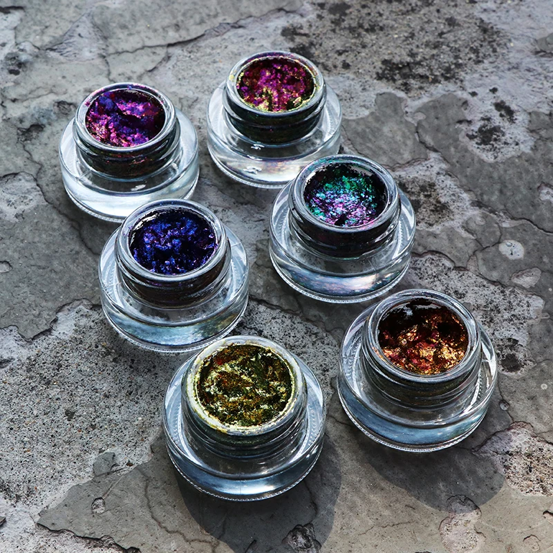 Private Label infinite Chrome Flakes Cream Eye shadow Multi-chrome Chameleon cosmetic glitter flakes Gel Eyeshadow