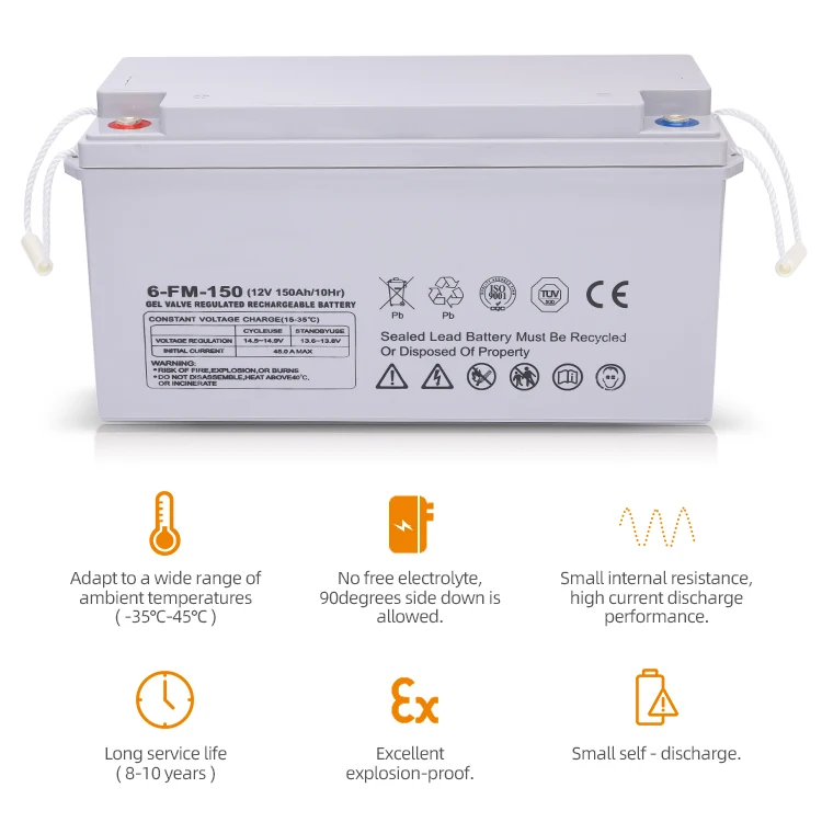 High efficiency solar energy storage cell gel valve regulated 80ah 100ah 120ah 150ah lead acid battery 12v