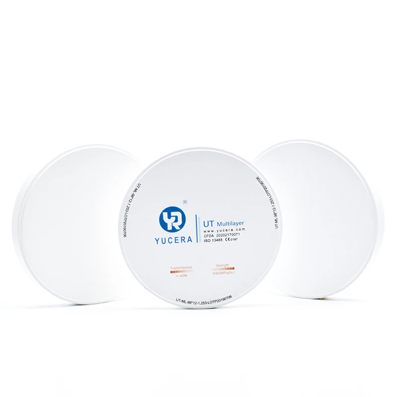 Zirconia disc Dental  49% transluscence Lab Veneer inlay onlay UT Ultra Transluscence  for YUCERA CAD CAM equipment