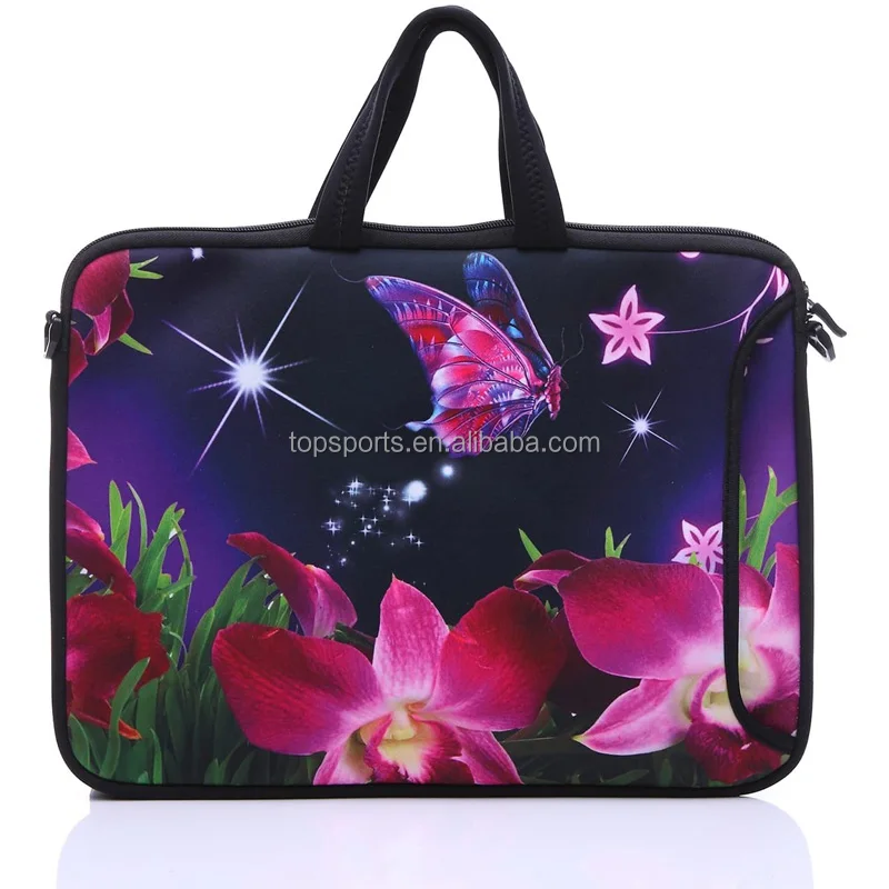 14-15 inch Hot Selling Soft Neoprene Laptop Sleeve Water-resistant Computer handbag With Shoulder Strap