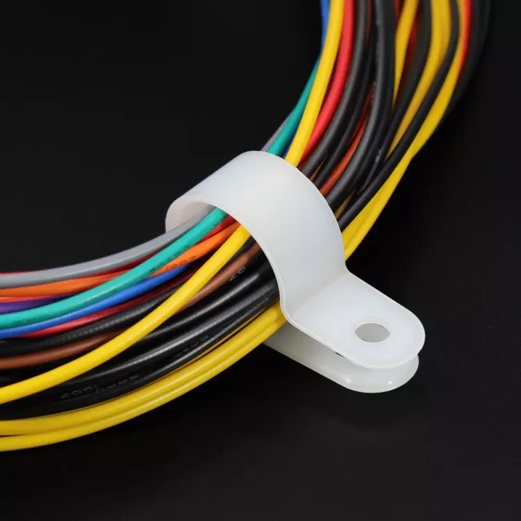 100PCS White R type Plastic Cable Wire Holder Clip Clamp Cover plastic type wire clamp R-type cable management Ties