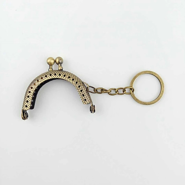 5cm Semicircle Small wholesale purse Clip metal frame handle with key ring