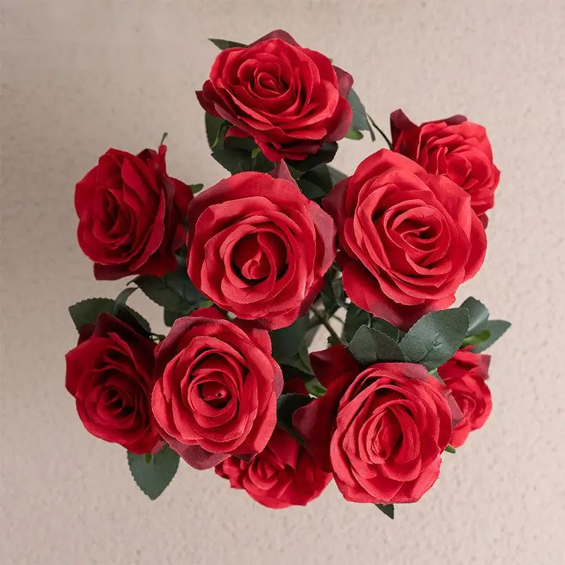Реалистичные большие искусственные красные розы оптом