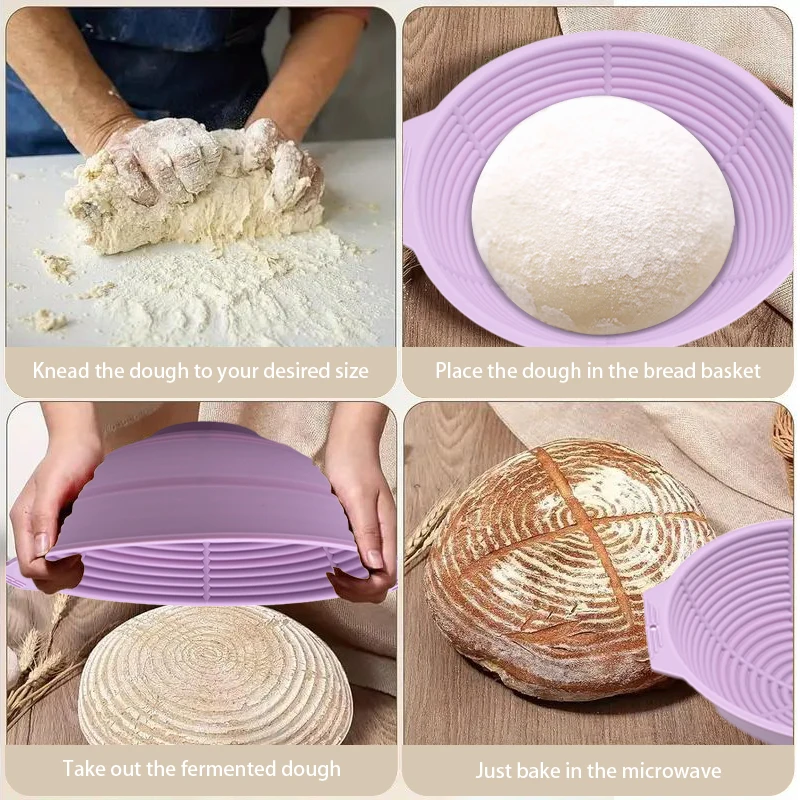 Sourdough basket bread proofing kitchen tools food silicone mold circle type for options