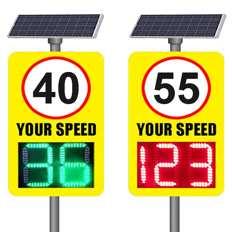 Road Doppler Indicator Meter Sensor Limit Speed Board Traffic Radar Sign Radar Speed Sign Solar