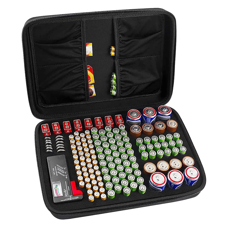 wholesale hard shell battery storage box for 148 batteries custom portable eva carrying case bag holder for battery tester BT