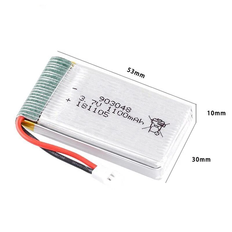 High Discharge Rating 903048 3.7v 1000mAh 1100mAh 25C Li-ion RC helicopter battery For Quadcopter Drone X5SW