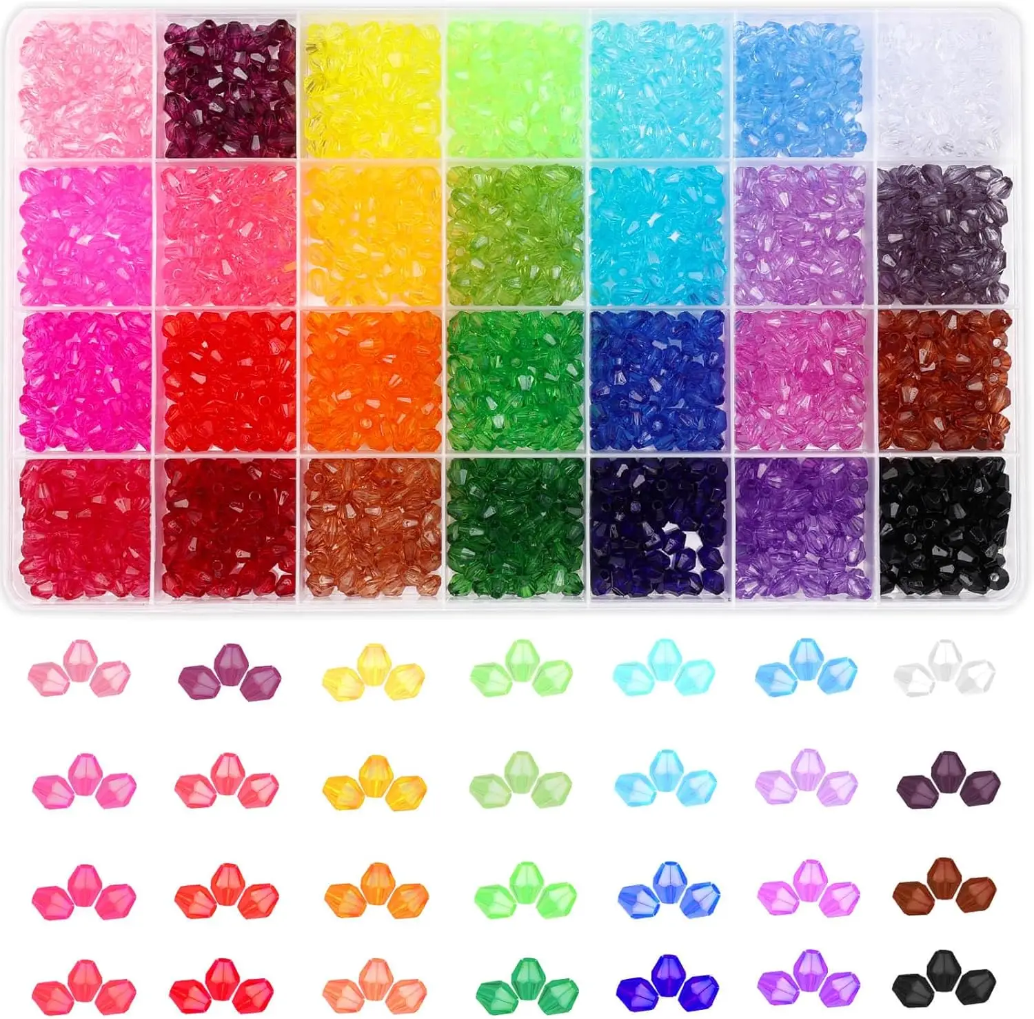 Small Crystal Acrylic Beads Faceted  for Jewelry making Beads Bicone Gem Beads Jewel for Jewelry Making