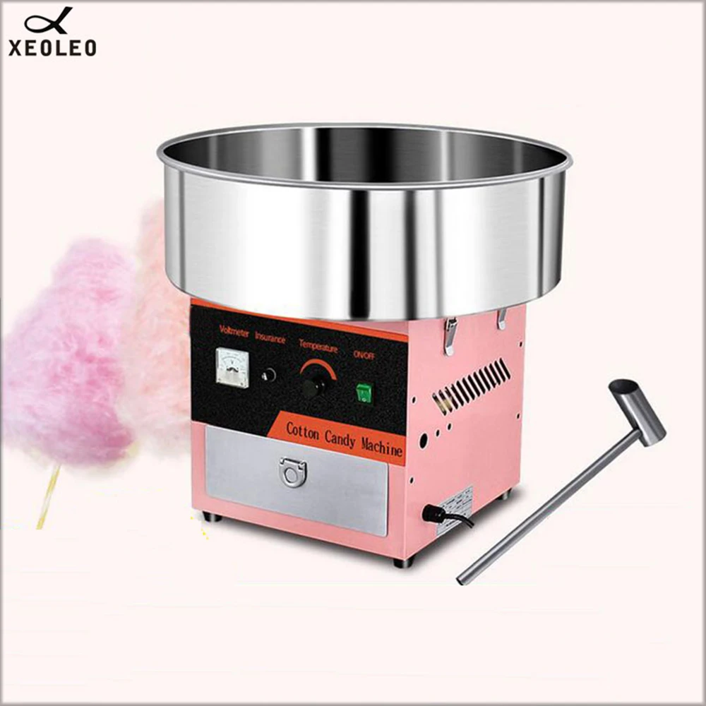 XEOLEO Commercial Automatic Flower Cotton Candy Machine 1000W Electric Sugar Floss Small Cotton Candy Making Machine for Sale