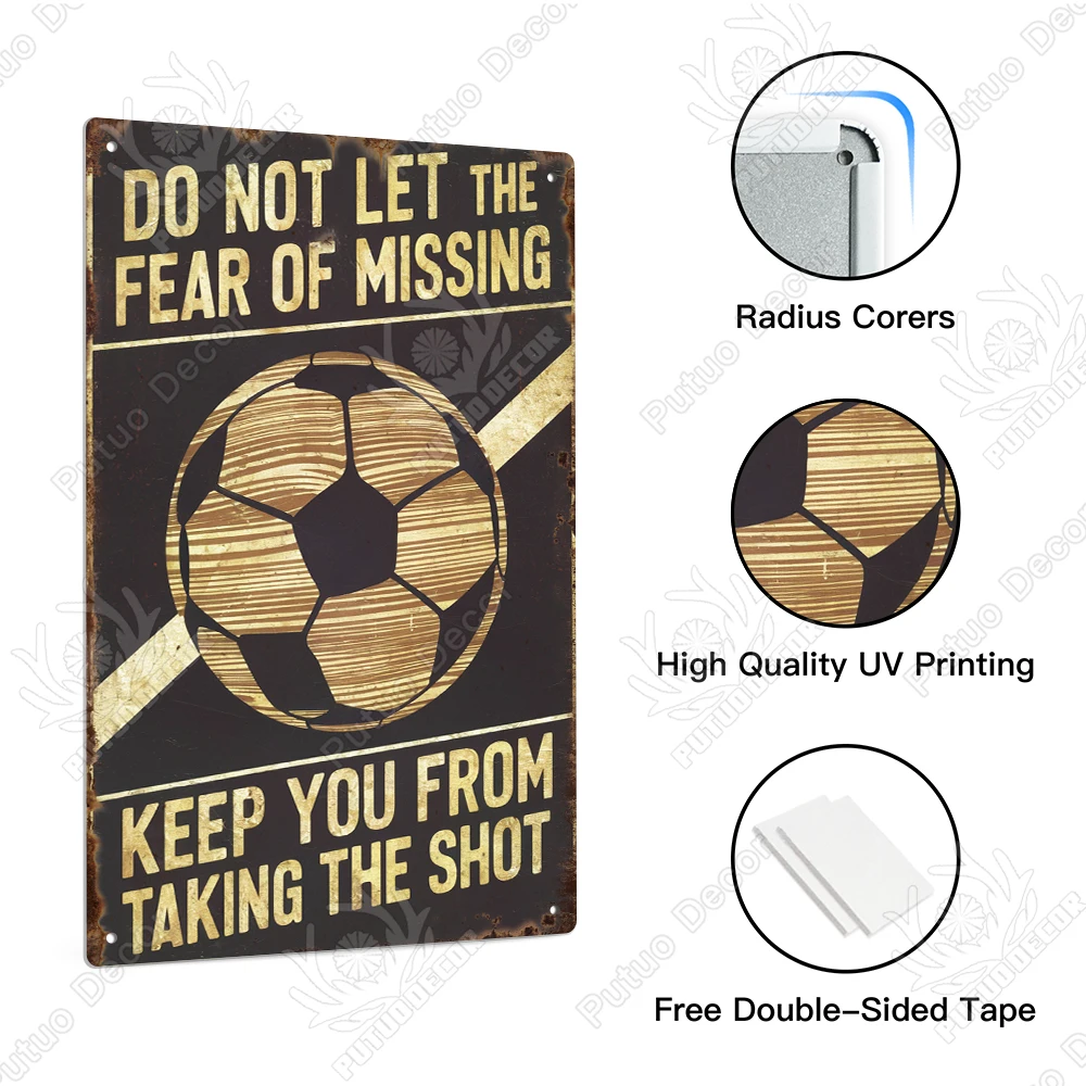 Putuo Decor Football Cheerleader Pin-Up Girl Tin Wall Sign Classic Soccer Player Vintage Metal Wall Art Bedroom Man Cave Decor