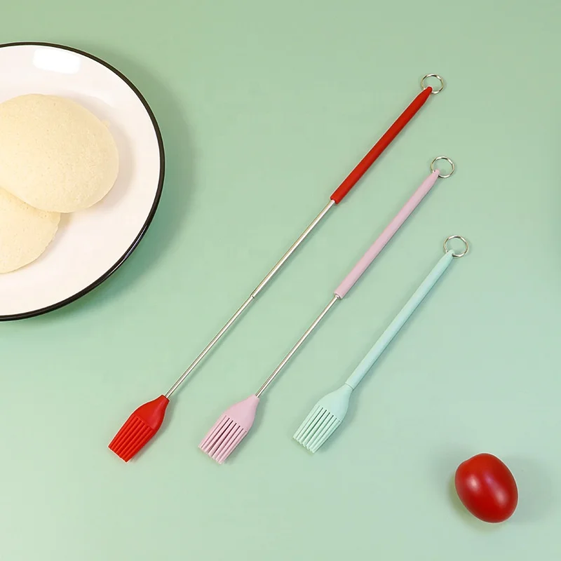 Besafe Portable Mini Silicone Telescopic Spatula Scooping Spoon Oil brush Set for for Kitchen Cooking Cosmetic Jars