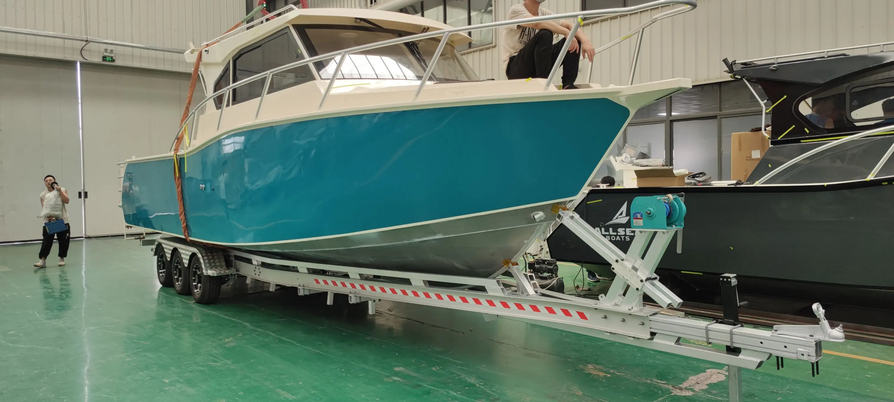 35ft Poly Bunks 5 Ton Boat & Watercraft Trailer with Aluminum Can Capacity