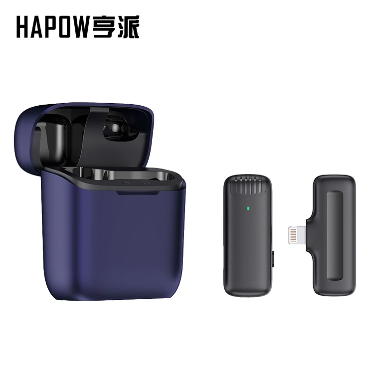Hapow mini microphone lavalier wireless audio video recording studio equipments for android phone professional microphones