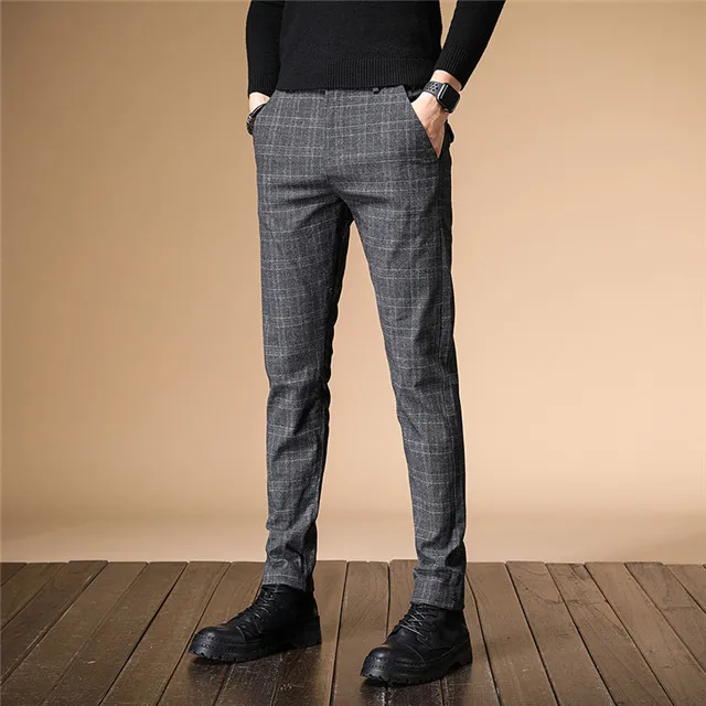 
2019 OME latest trousers casual check pencil pants narrow trousers new style 2013 men casual pants trousers 
