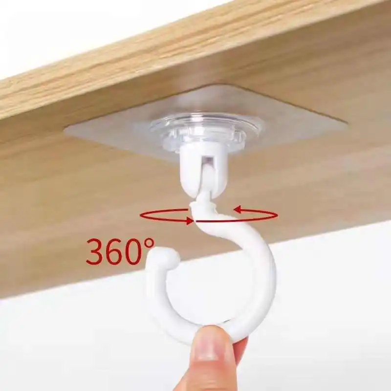 2pcsRotary hooks strong sticky hooks household multifunctional adhesive  kitchen wall keys hanging door coat hooks