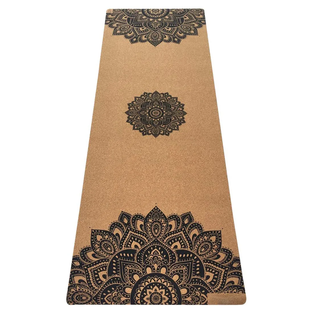 Eco Luxury Ideal for Hot Yoga Power Bikram Ashtanga Sweaty Workouts mandala printing YOGA DESIGN LAB The Cork Yoga Mat