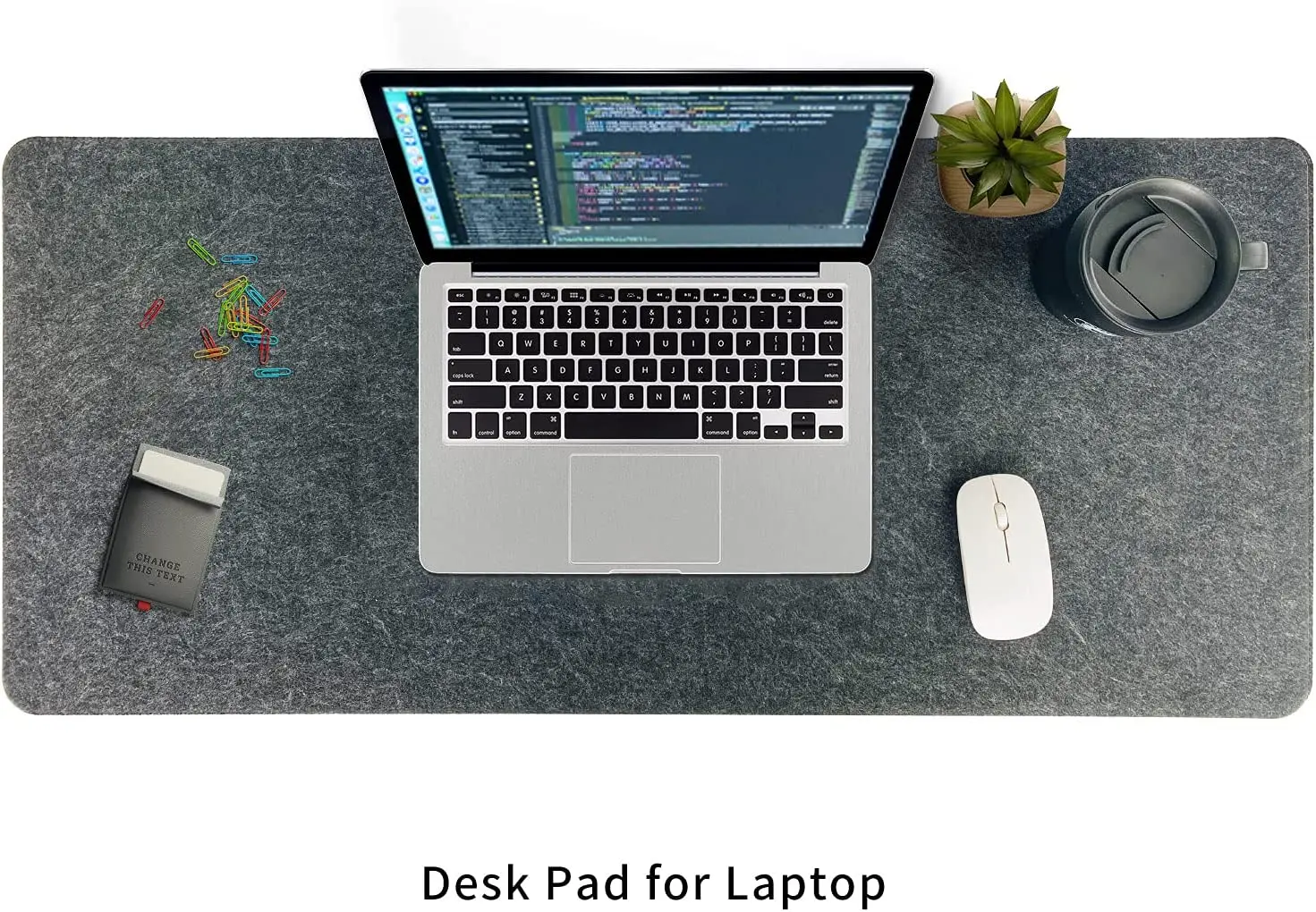Felt Mouse Pad Stitched Wool Office XL Desk Pad with Anti-Slip Base Computer Keyboard Mat