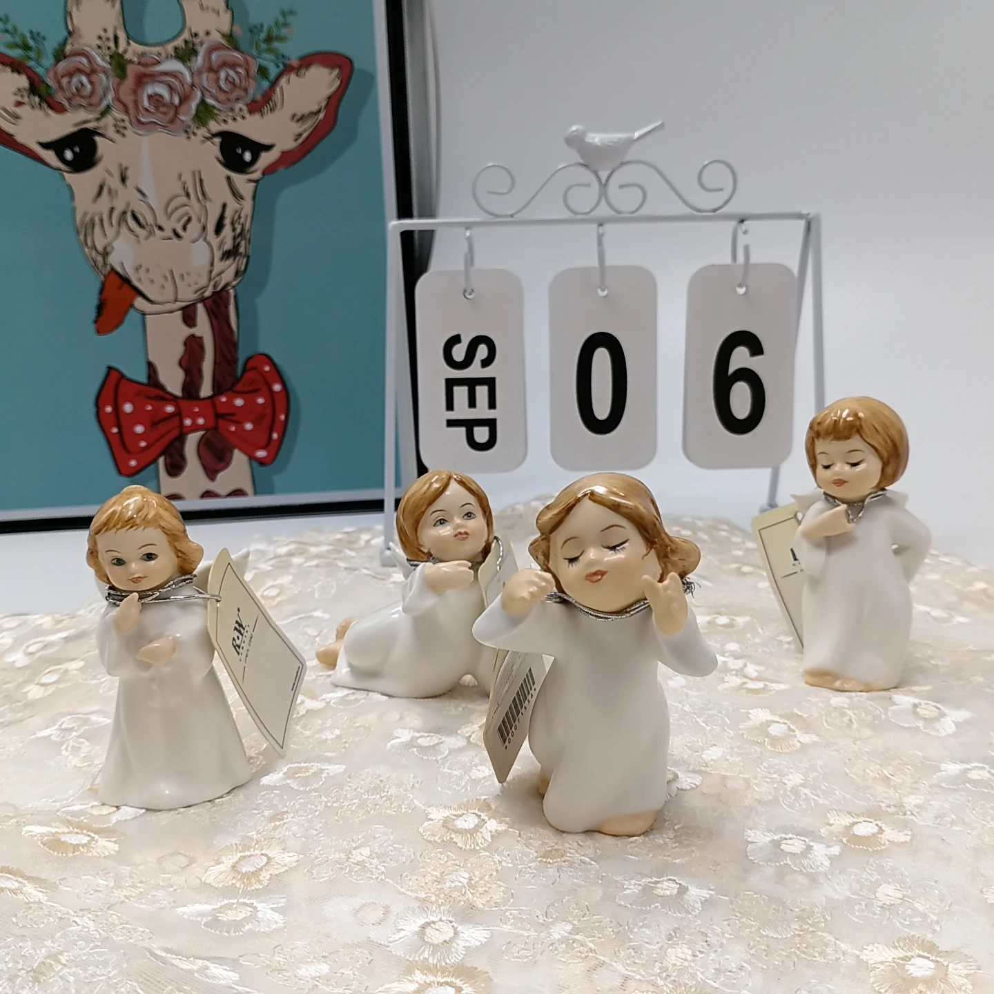 Ceramic Modern Figure Cute Angel  Ornament  Home Decoration
